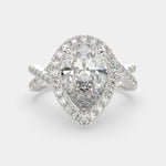 Load image into Gallery viewer, Ophelia Pear Cut Pave Halo Split Shank Engagement Ring Setting - Nivetta