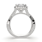 Load image into Gallery viewer, Ophelia Princess Cut Pave Halo Split Shank Engagement Ring Setting - Nivetta