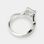 Load image into Gallery viewer, Ophelia Princess Cut Pave Halo Split Shank Engagement Ring Setting - Nivetta