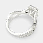 Load image into Gallery viewer, Ophelia Radiant Cut Pave Halo Split Shank Engagement Ring Setting - Nivetta