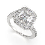 Load image into Gallery viewer, Paloma Emerald Cut Pave Halo Engagement Ring Setting - Nivetta