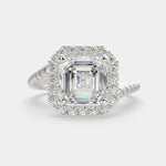 Load image into Gallery viewer, Paloma Emerald Cut Pave Halo Engagement Ring Setting - Nivetta
