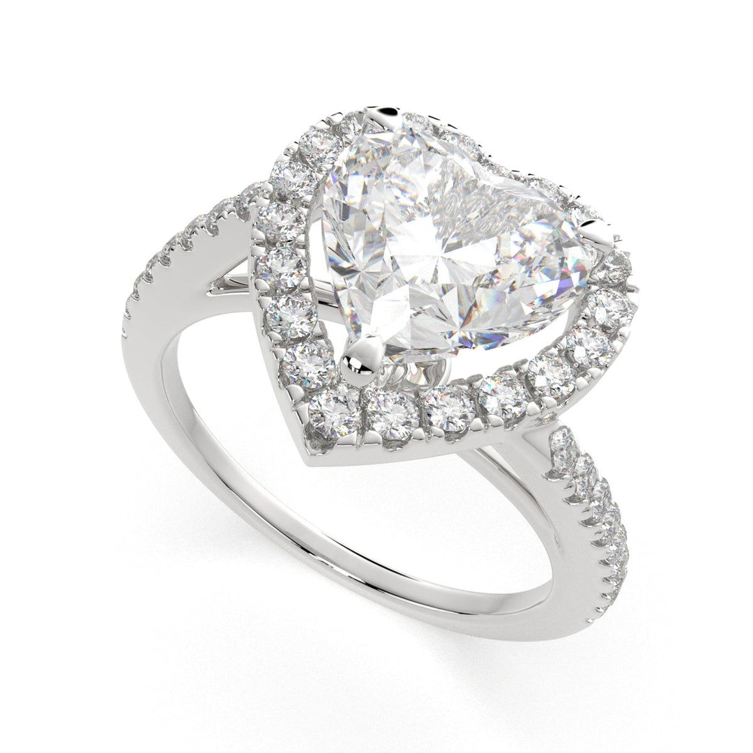 Paloma Heart Cut Pave Halo Engagement Ring Setting - Nivetta