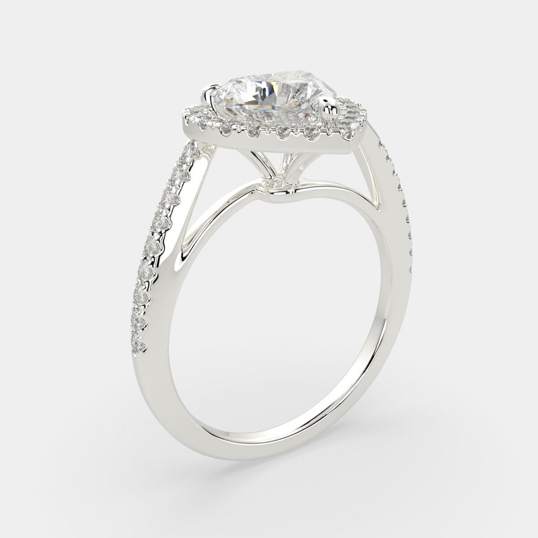 Paloma Heart Cut Pave Halo Engagement Ring Setting - Nivetta