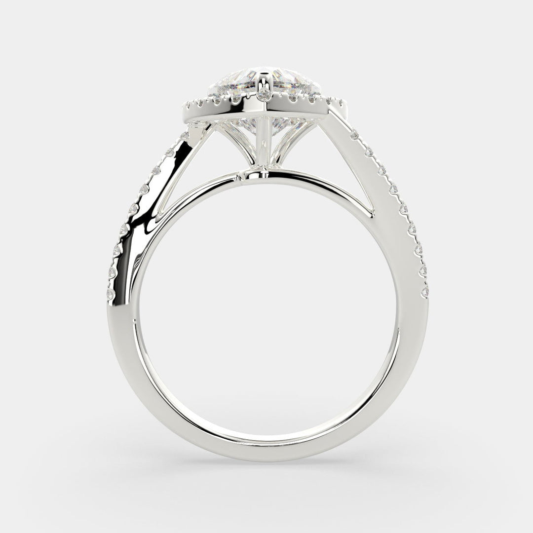 Paloma Heart Cut Pave Halo Engagement Ring Setting - Nivetta
