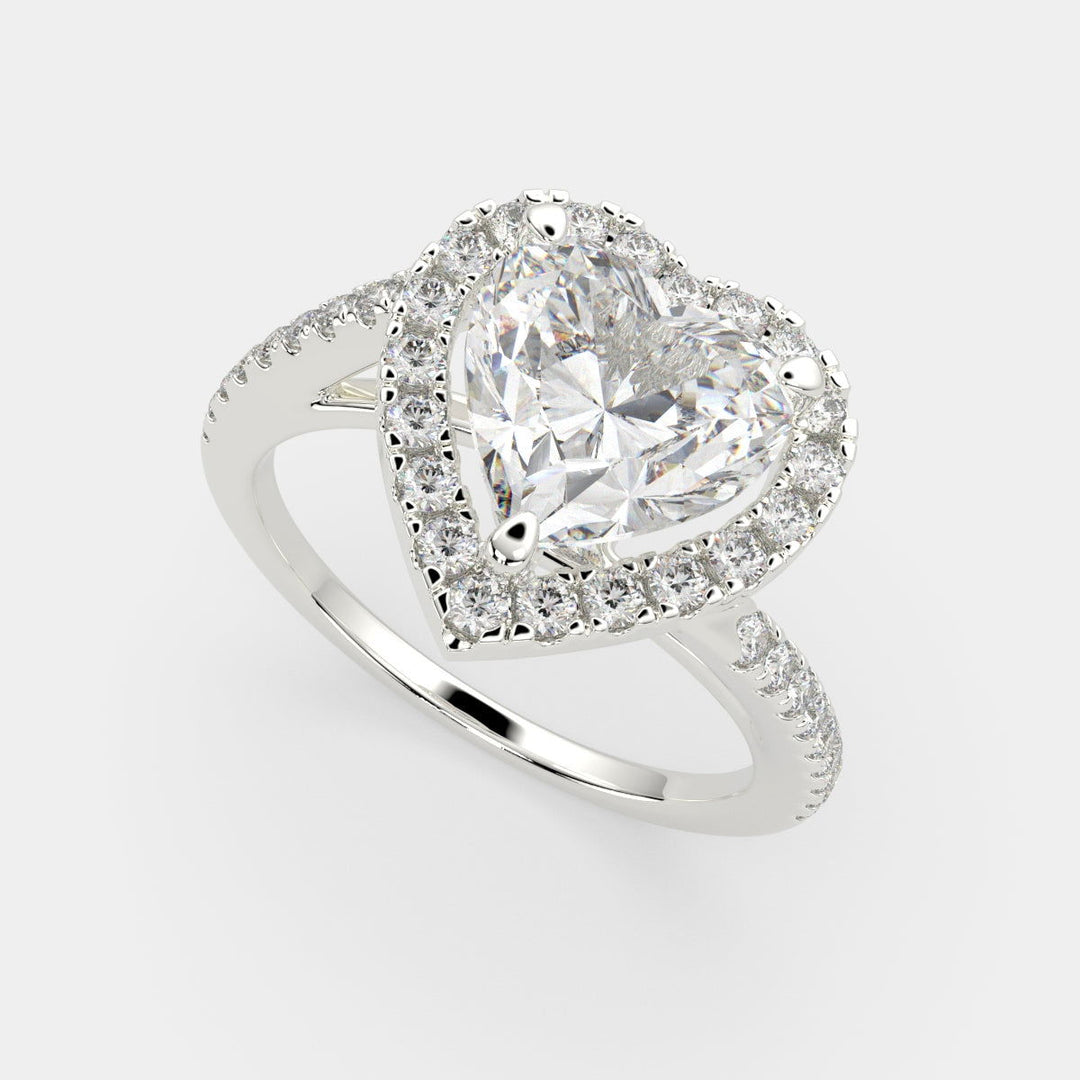 Paloma Heart Cut Pave Halo Engagement Ring Setting - Nivetta