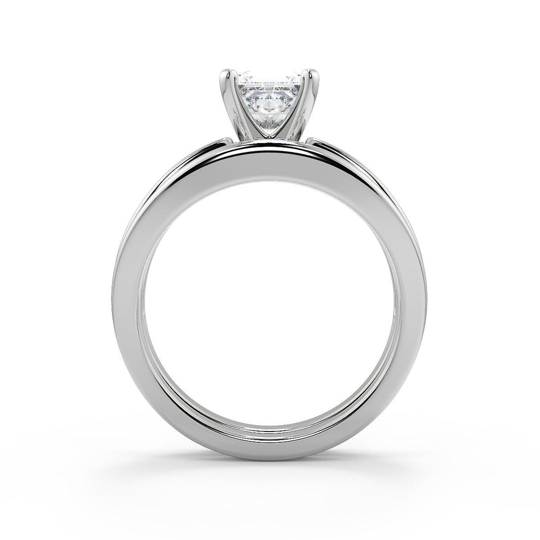 Paloma Inset 4 Prong Princess Cut Diamond Engagement Ring - Nivetta