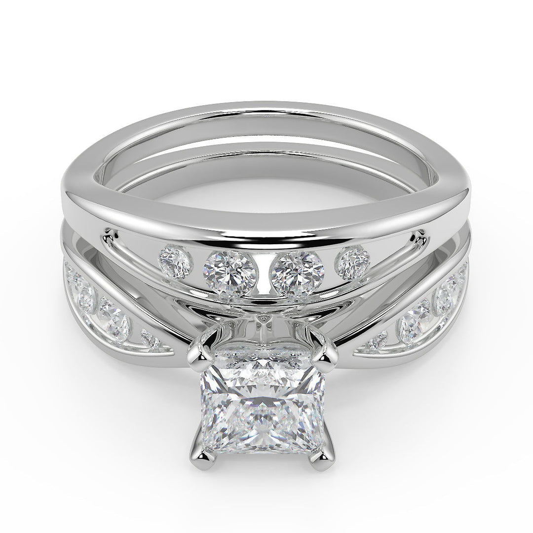 Paloma Inset 4 Prong Princess Cut Diamond Engagement Ring - Nivetta
