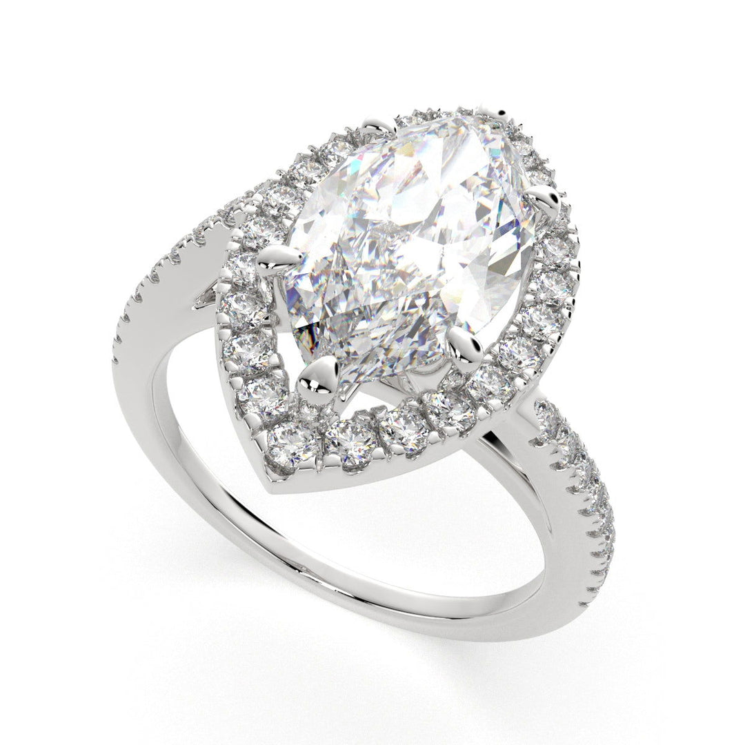 Paloma Marquise Cut Pave Halo Engagement Ring Setting - Nivetta