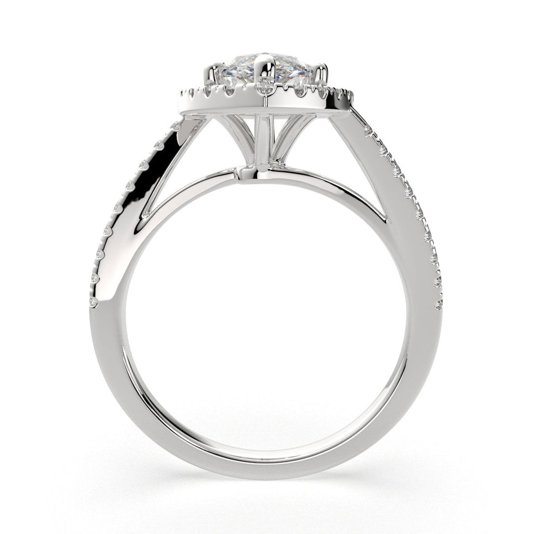 Paloma Marquise Cut Pave Halo Engagement Ring Setting - Nivetta