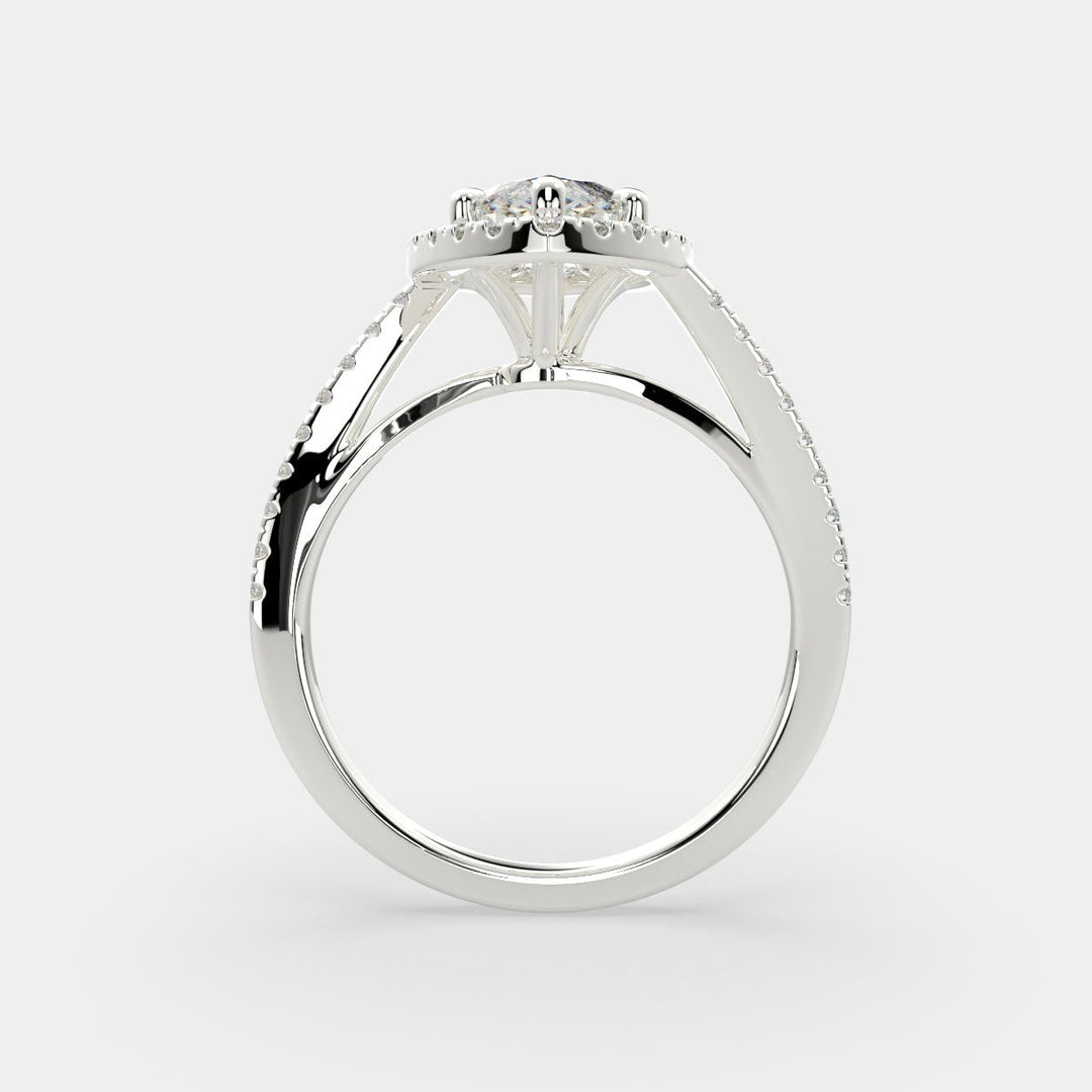 Paloma Marquise Cut Pave Halo Engagement Ring Setting - Nivetta