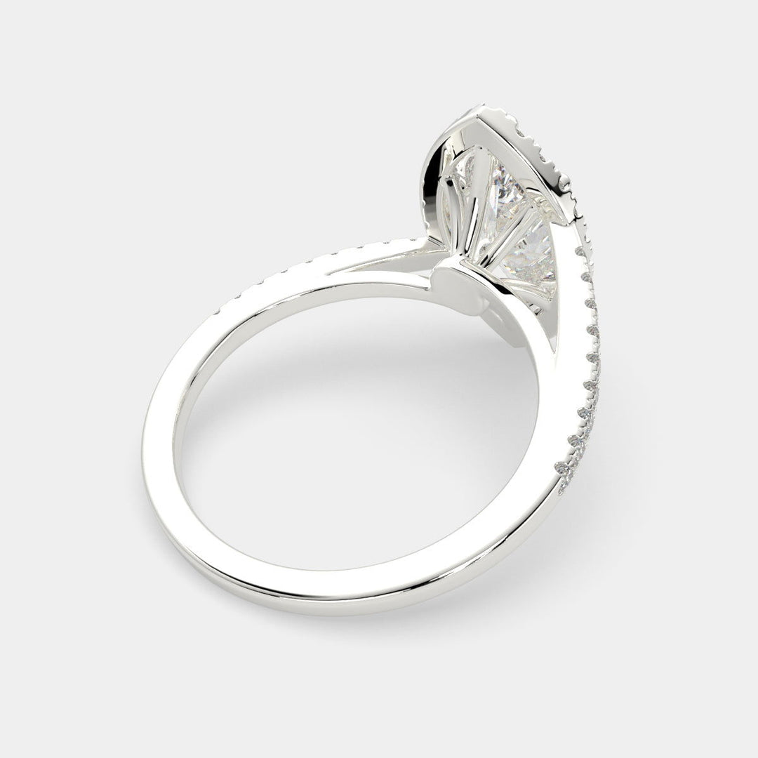 Paloma Marquise Cut Pave Halo Engagement Ring Setting - Nivetta