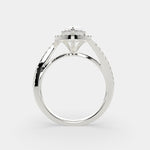 Load image into Gallery viewer, Paloma Pear Cut Pave Halo Engagement Ring Setting - Nivetta