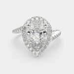 Load image into Gallery viewer, Paloma Pear Cut Pave Halo Engagement Ring Setting - Nivetta