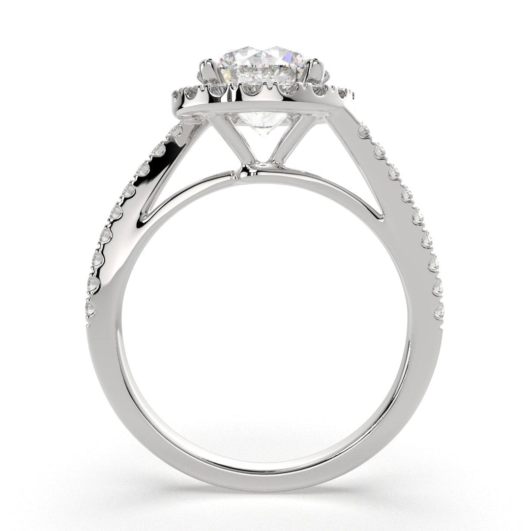 Paloma Round Cut Pave Halo Engagement Ring Setting - Nivetta