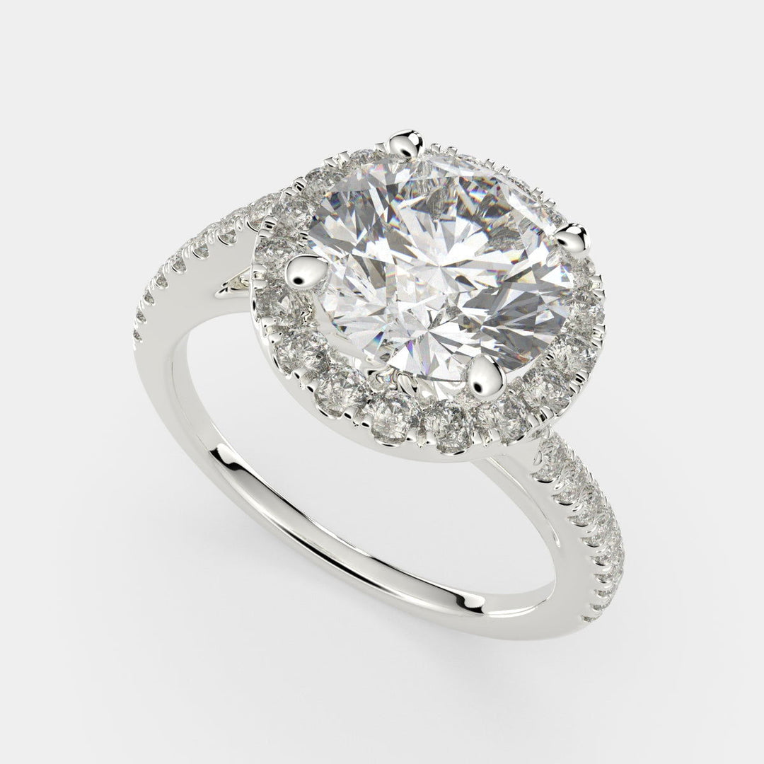 Paloma Round Cut Pave Halo Engagement Ring Setting - Nivetta