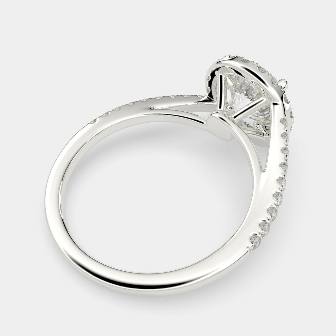 Paloma Round Cut Pave Halo Engagement Ring Setting - Nivetta