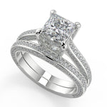 Load image into Gallery viewer, Pamela Micro Double Prong 3 Sided Princess Cut Diamond Ring - Nivetta