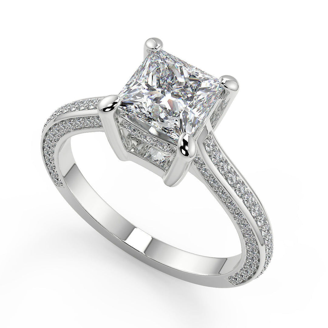 Pamela Micro Double Prong 3 Sided Princess Cut Diamond Ring - Nivetta
