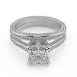 Load image into Gallery viewer, Pamela Micro Double Prong 3 Sided Princess Cut Diamond Ring - Nivetta