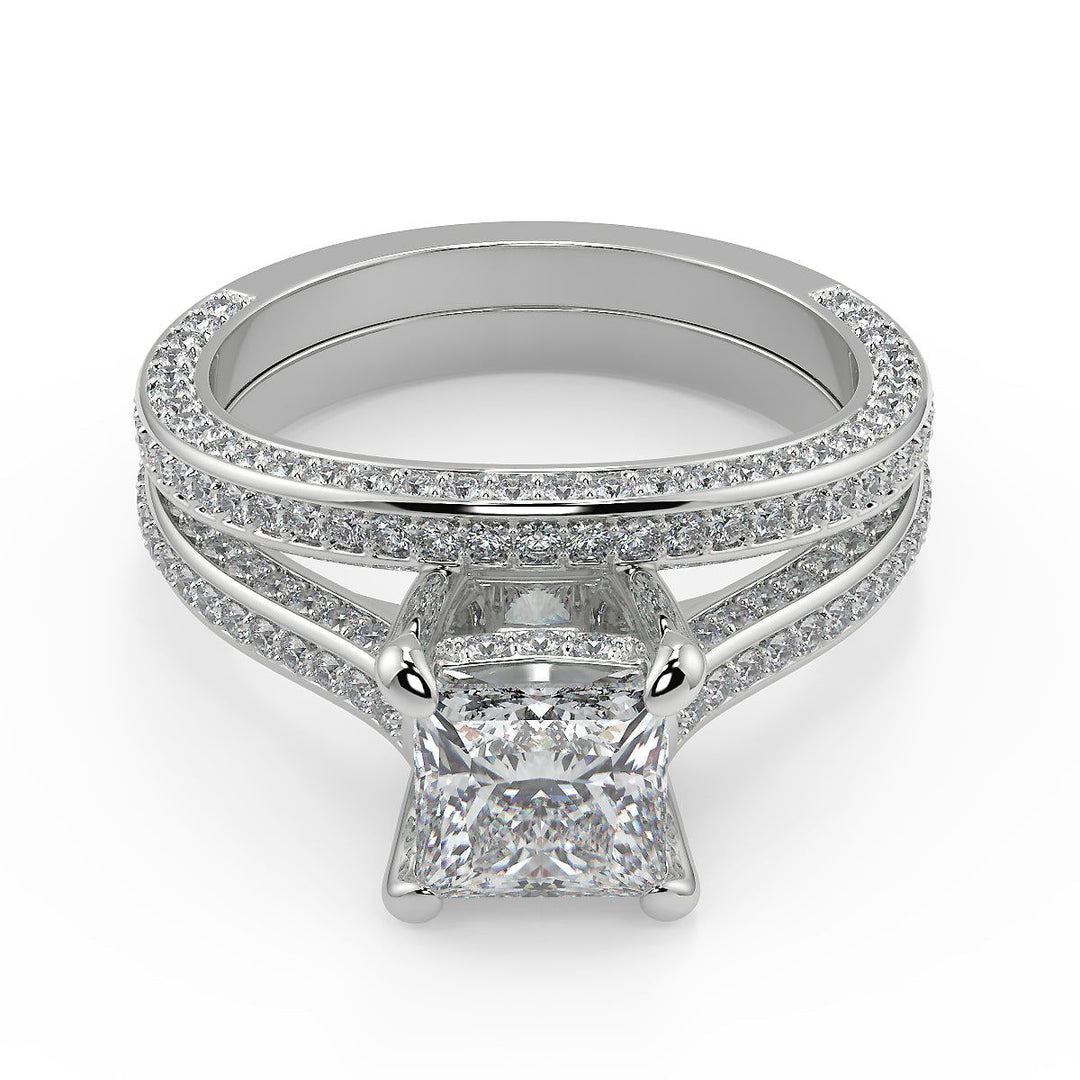 Pamela Micro Double Prong 3 Sided Princess Cut Diamond Ring - Nivetta