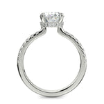 Load image into Gallery viewer, Pauline Oval Cut Pave Hidden Halo 4 Prong Claw Set Engagement Ring Setting - Nivetta