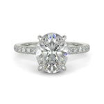 Load image into Gallery viewer, Pauline Oval Cut Pave Hidden Halo 4 Prong Claw Set Engagement Ring Setting - Nivetta