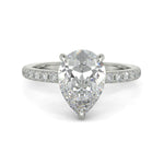 Load image into Gallery viewer, Pauline Pear Cut Pave Hidden Halo 4 Prong Claw Set Engagement Ring Setting - Nivetta