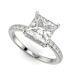 Load image into Gallery viewer, Pauline Princess Cut Pave Hidden Halo 4 Prong Claw Set Engagement Ring Setting - Nivetta