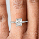 Load image into Gallery viewer, Pauline Radiant Cut Pave Hidden Halo 4 Prong Claw Set Engagement Ring Setting - Nivetta