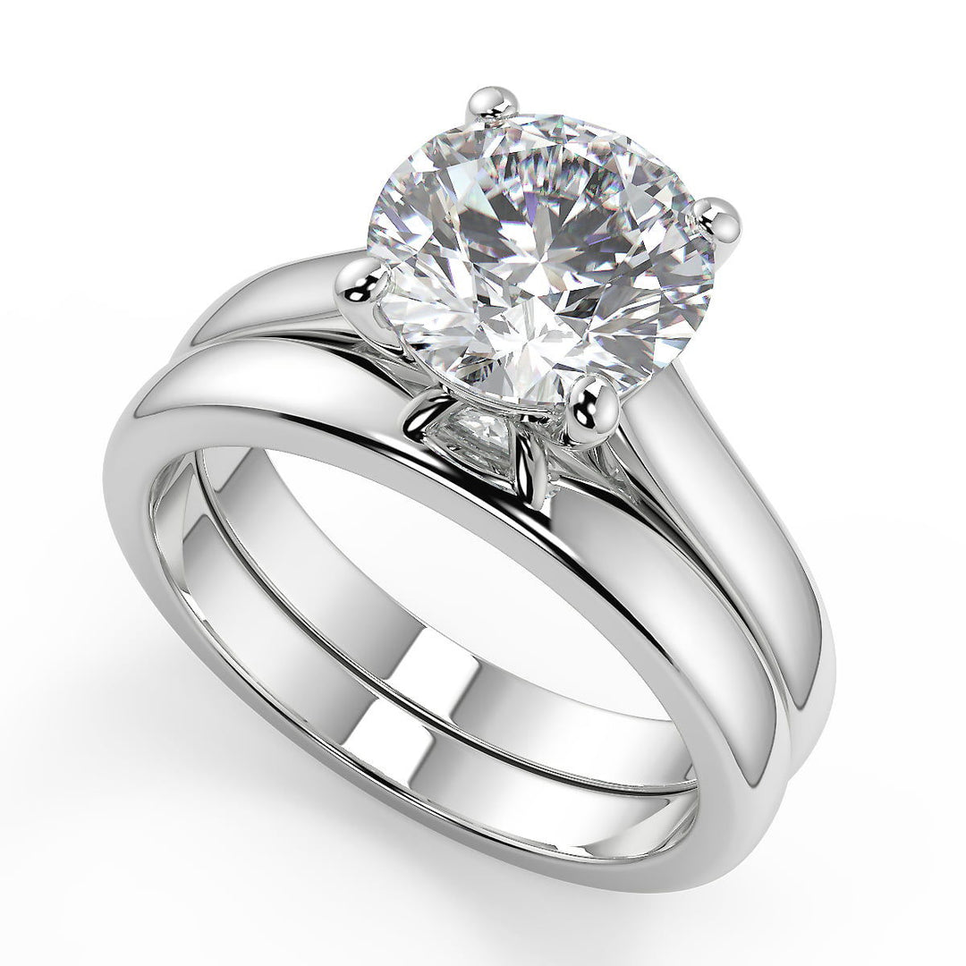 Payten 4 Prong Basket Solitaire Round Cut Diamond Engagement Ring - Nivetta