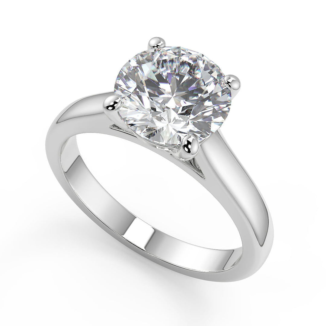 Payten 4 Prong Basket Solitaire Round Cut Diamond Engagement Ring - Nivetta