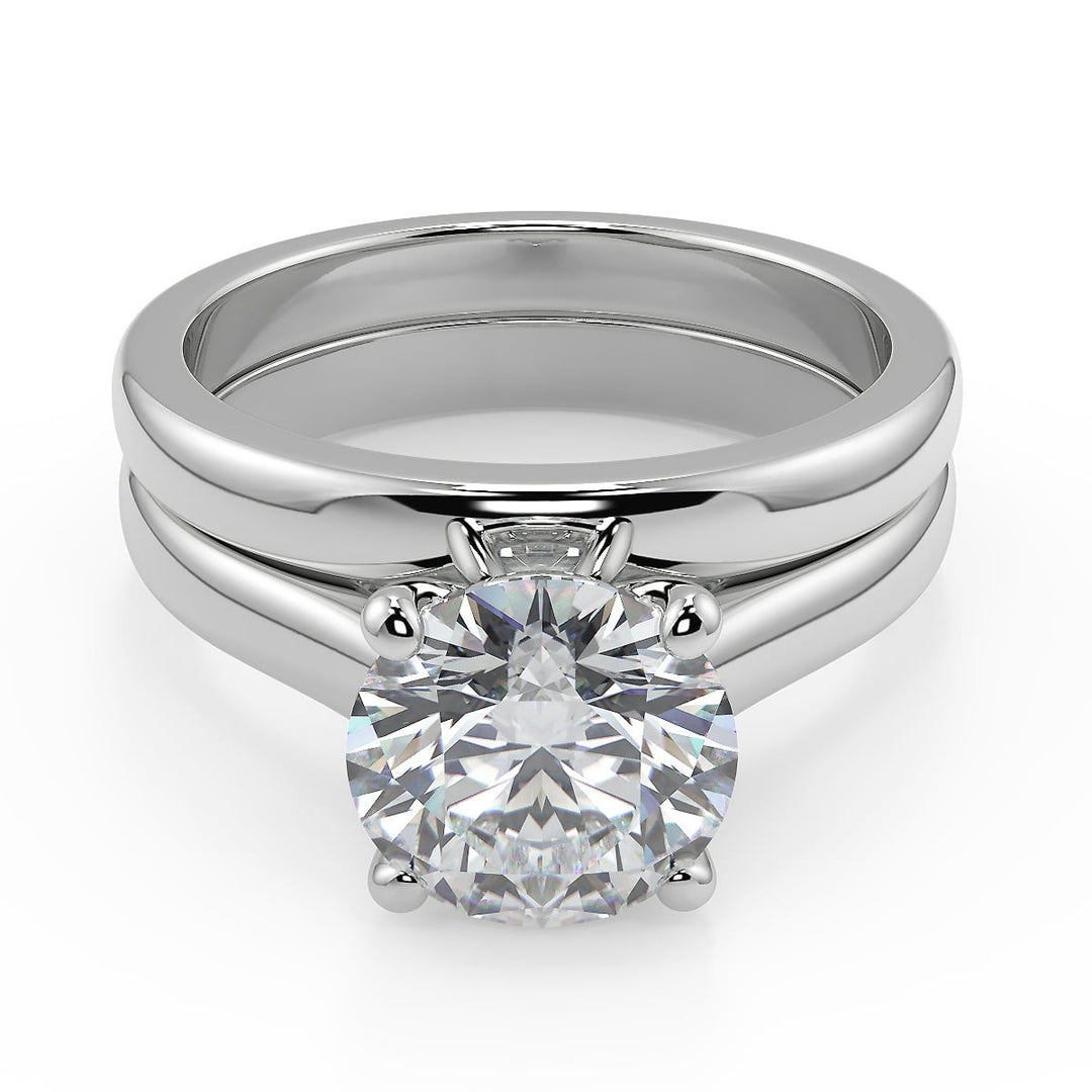 Payten 4 Prong Basket Solitaire Round Cut Diamond Engagement Ring - Nivetta
