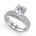 Load image into Gallery viewer, Payton Classic Pave 4 Prong Round Cut Diamond Engagement Ring - Nivetta