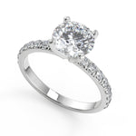 Load image into Gallery viewer, Payton Classic Pave 4 Prong Round Cut Diamond Engagement Ring - Nivetta