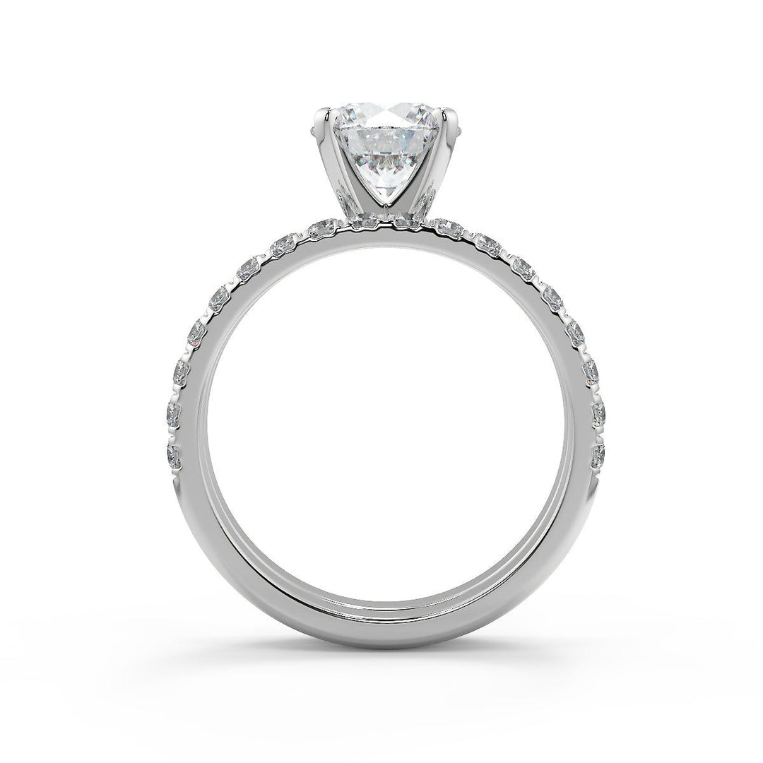 Payton Classic Pave 4 Prong Round Cut Diamond Engagement Ring - Nivetta