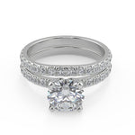 Load image into Gallery viewer, Payton Classic Pave 4 Prong Round Cut Diamond Engagement Ring - Nivetta