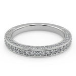 Load image into Gallery viewer, Priscilla Bar Set 3 Sided Pave Round Cut Diamond Engagement Ring - Nivetta