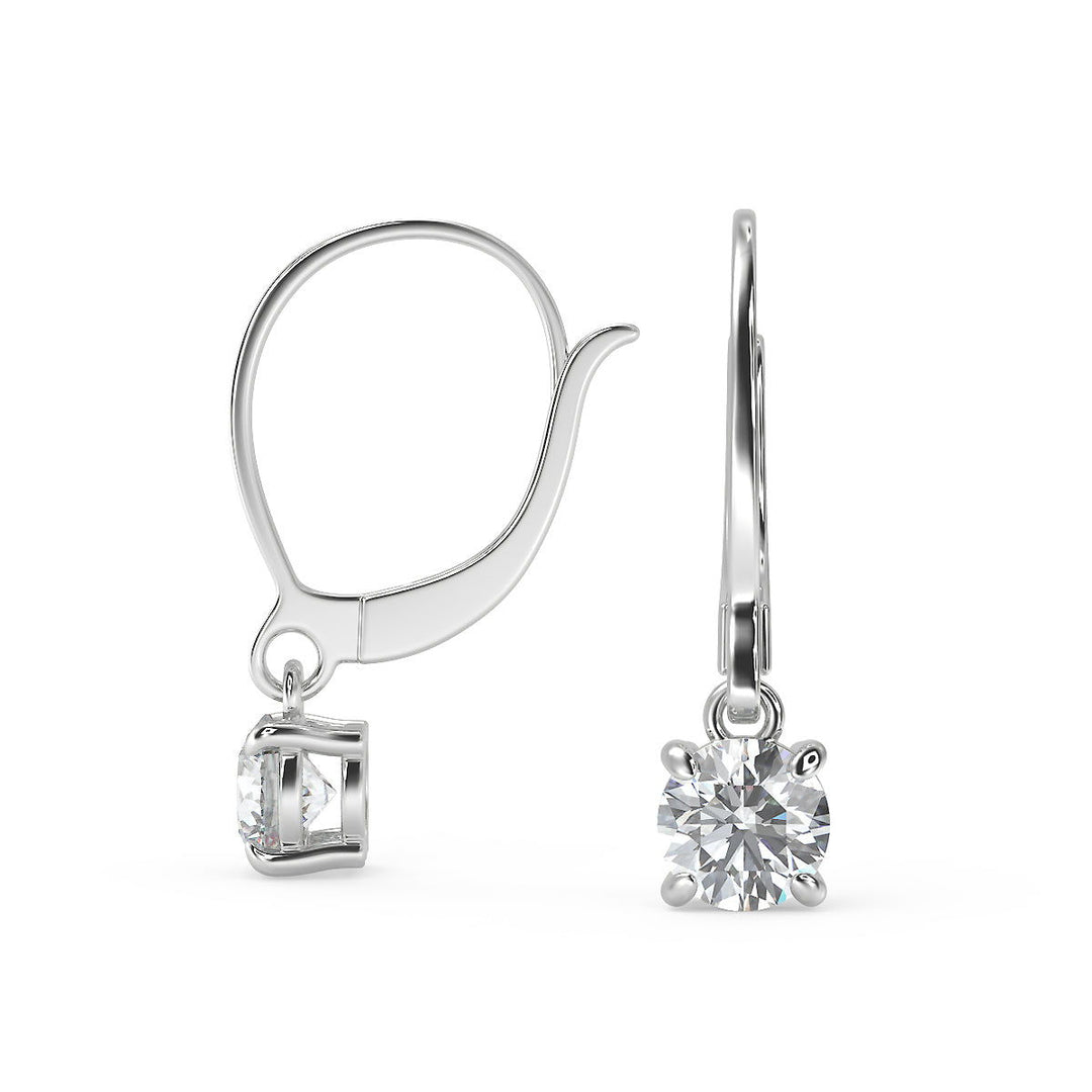 Rebecca Round Cut Earrings Leverback - Nivetta