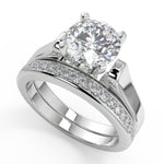 Load image into Gallery viewer, Rebekah 4 Prong Cathedral Solitaire Round Cut Engagement Ring - Nivetta