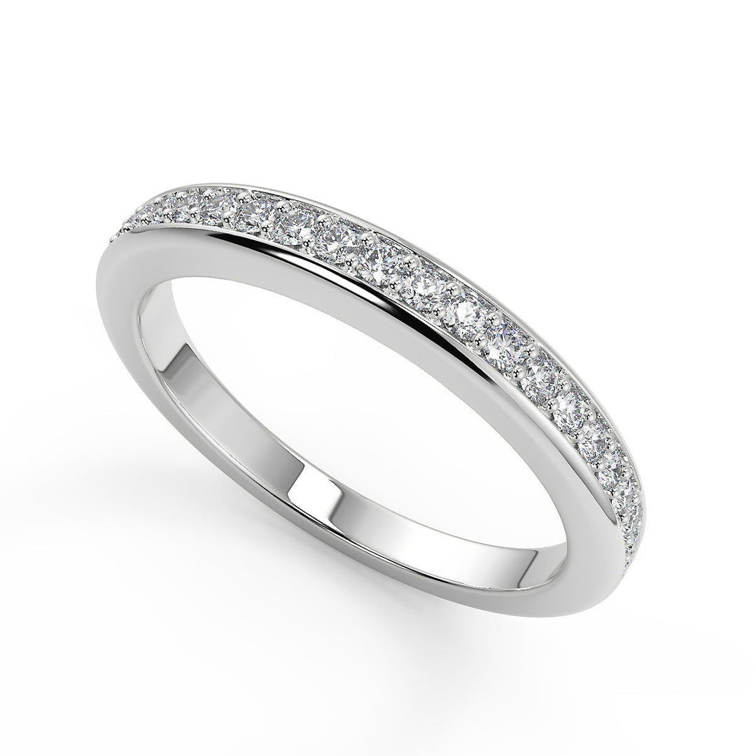 Rebekah 4 Prong Cathedral Solitaire Round Cut Engagement Ring - Nivetta