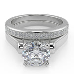 Load image into Gallery viewer, Rebekah 4 Prong Cathedral Solitaire Round Cut Engagement Ring - Nivetta