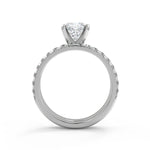 Load image into Gallery viewer, Regan Classic Pave 4 Prong Cushion Cut Diamond Engagement Ring - Nivetta