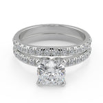 Load image into Gallery viewer, Regan Classic Pave 4 Prong Cushion Cut Diamond Engagement Ring - Nivetta