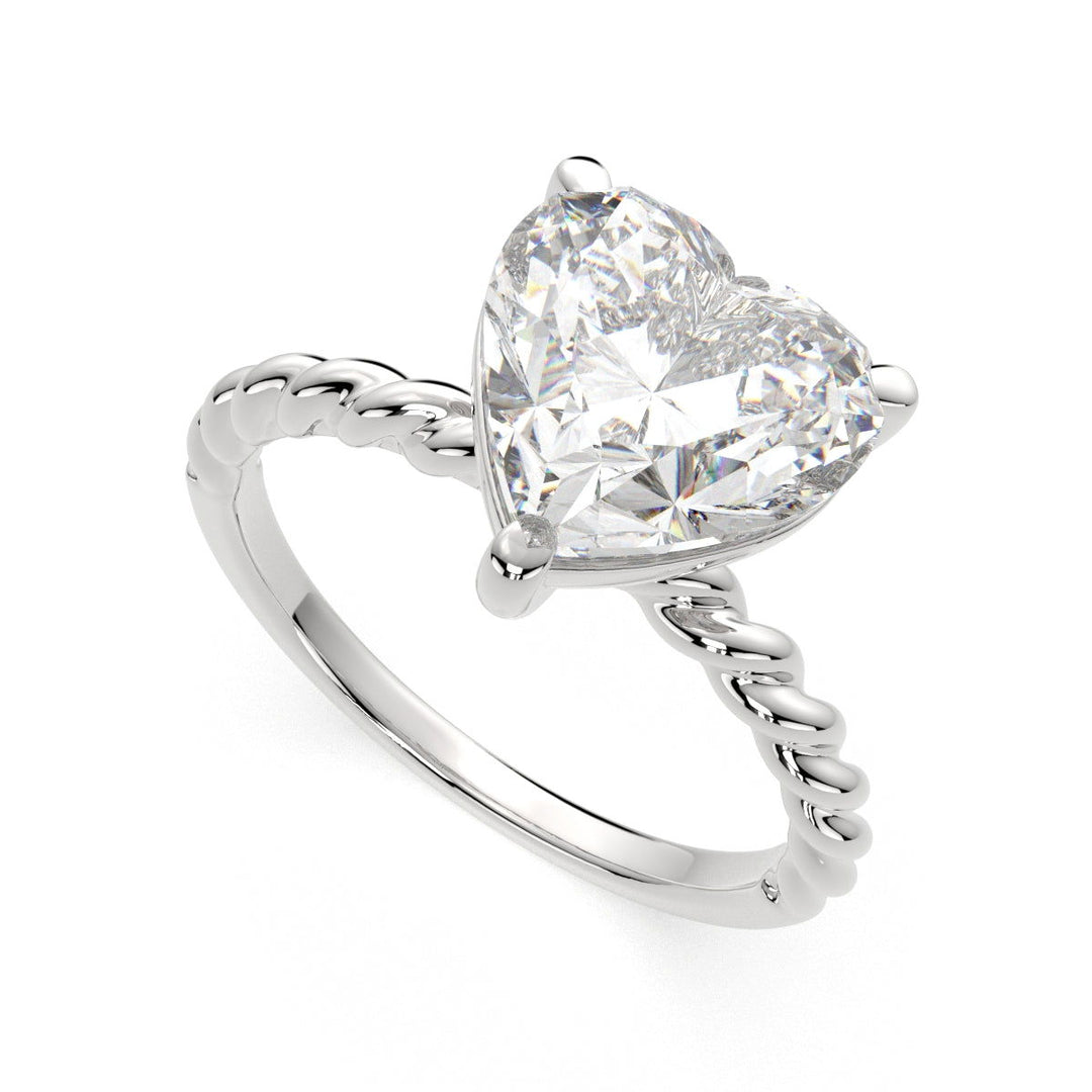 Renata Heart Cut Solitaire Rope Engagement Ring Setting - Nivetta