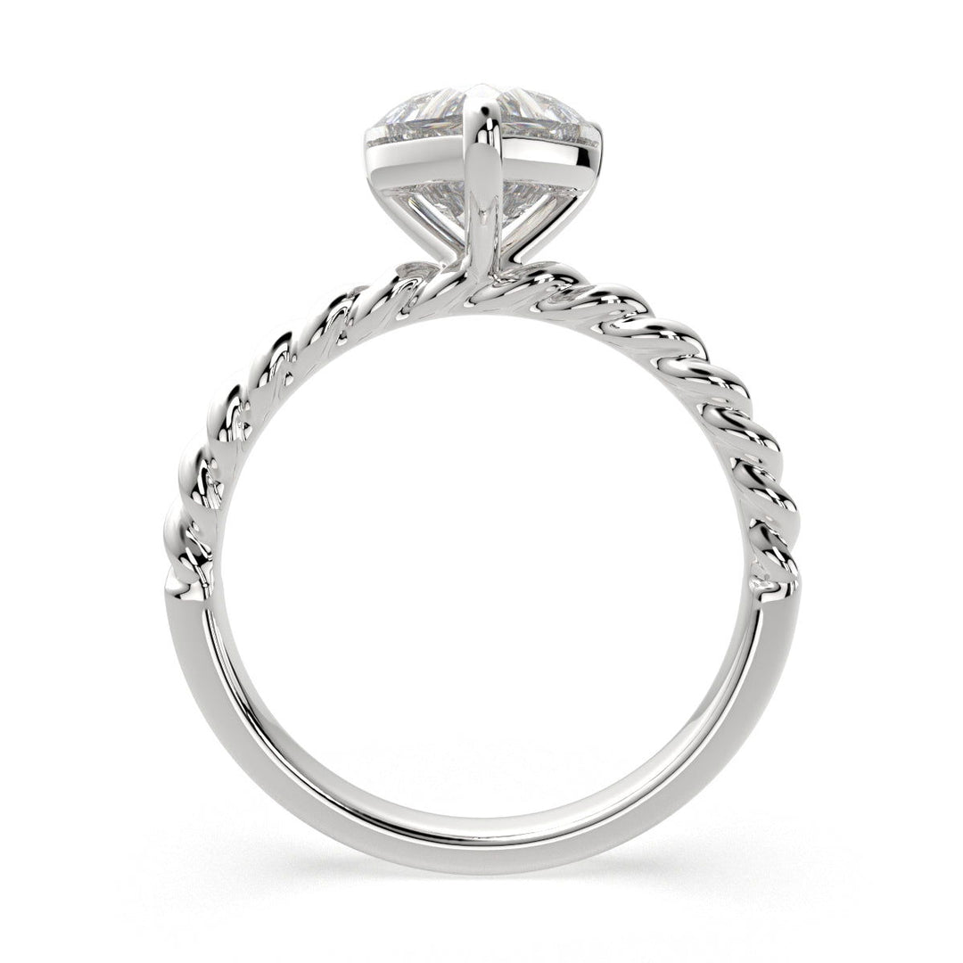 Renata Heart Cut Solitaire Rope Engagement Ring Setting - Nivetta