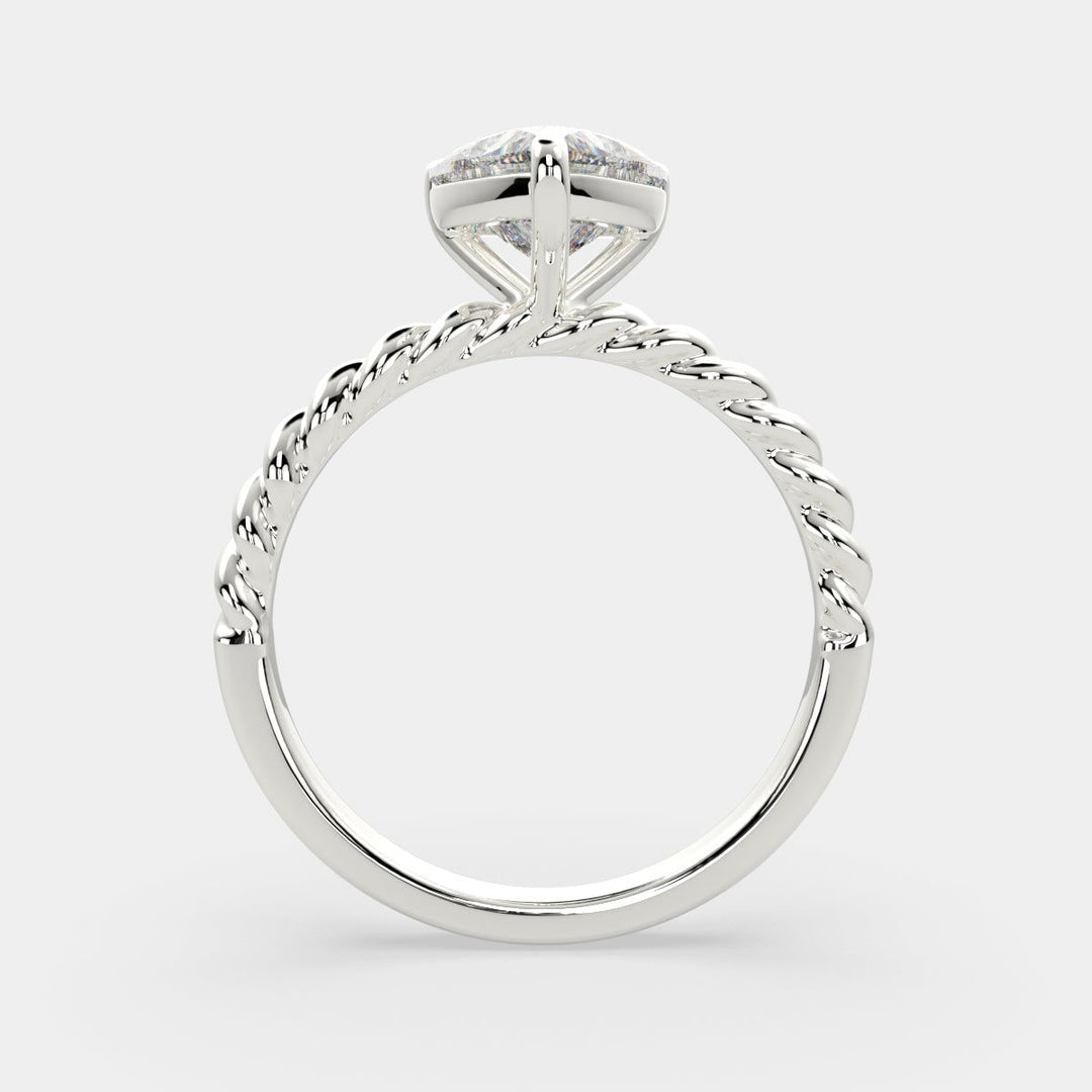 Renata Heart Cut Solitaire Rope Engagement Ring Setting - Nivetta