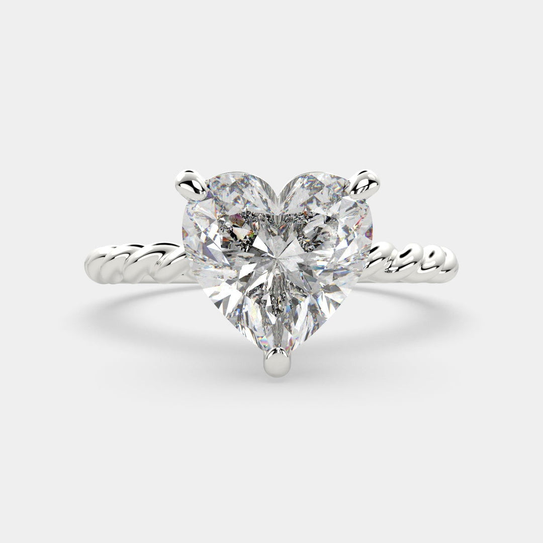 Renata Heart Cut Solitaire Rope Engagement Ring Setting - Nivetta