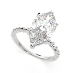 Load image into Gallery viewer, Renata Marquise Cut Solitaire Rope Engagement Ring Setting - Nivetta