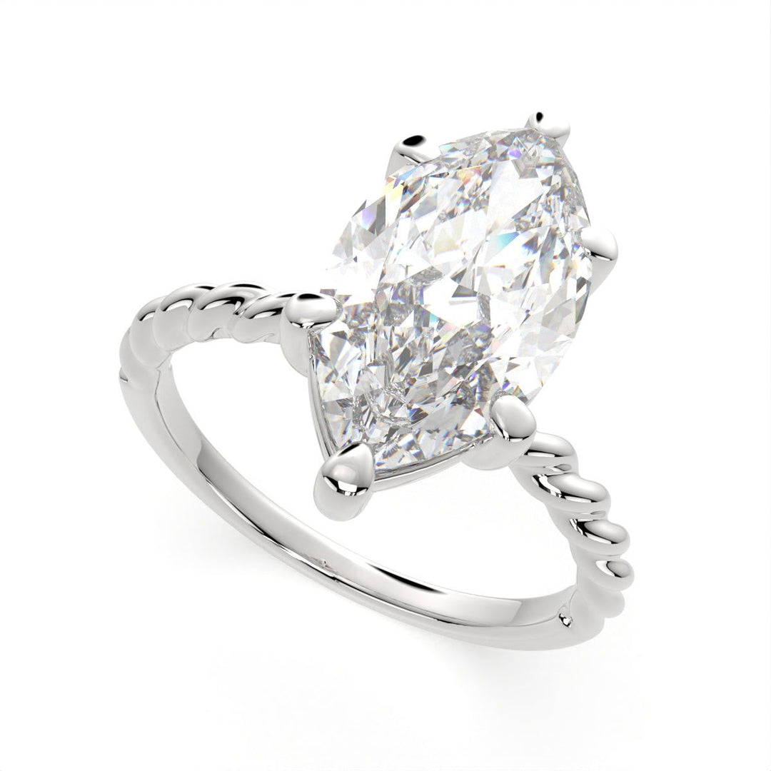 Renata Marquise Cut Solitaire Rope Engagement Ring Setting - Nivetta